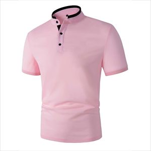 เสื้อเชิ้ตแขนสั้นผ้าถักผสมฝ้าย/ใยไผ่สำหรับผู้ชาย ทรงพอดีตัว ดีไซน์เรียบง่าย สวมใส่สบายตลอดวัน - Product Image 4