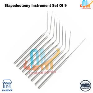 Kit chirurgical ORL et otologie en acier inoxydable de qualité médicale supérieure pour stéphatoctomie, 9 pièces, pour la chirurgie de l'oreille moyenne - Product Image 4