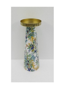 Soporte de vela de latón decorativo para el hogar de Color de lujo personalizado diseño impresionante calcomanía acabado esmaltado hecho a mano para ocasiones navideñas - Product Image 2