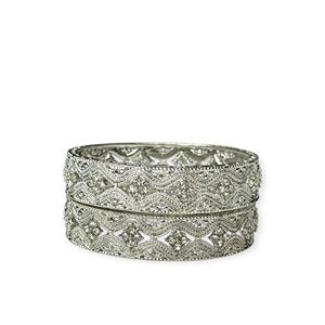 กำไลข้อมือประดับมุกชุบเงินรูปทรงเรขาคณิตทันสมัยสำหรับงานแต่งงานของผู้หญิงเครื่องประดับสำหรับเทศกาลส่งออกที่มีคุณภาพ - Product Image 3