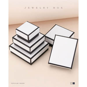 Caja de regalo de joyería blanca, caja de almacenamiento de joyería de cartón, caja de collar de anillo, caja de cartón forrado de esponja Rectangular - Product Image 2