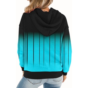 Sweats à capuche surdimensionnés pour femmes de haute qualité avec capuche d'hiver imprimée manches longues et Offre Spéciale de couleur contrastée - Product Image 2