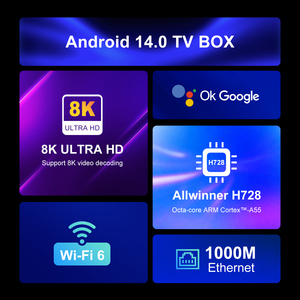 H96 MAX hagara pintar <span class=keywords><strong>Android</strong></span> 14 <span class=keywords><strong>TV</strong></span> Box Allwinner, kendali jarak jauh suara hhape WiFi6 octa-core 8K 2025 - Product Image 6