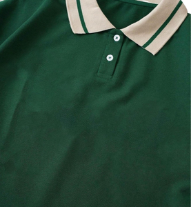 Polo pour homme à motifs avec décoration de boutons brodés, couleurs contrastées - Product Image 6