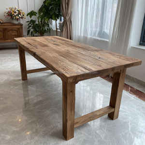 Table à manger moderne en bois massif écologique faite à la main meubles de cuisine de ferme décoration de maison de campagne pour villas appartement école - Product Image 5