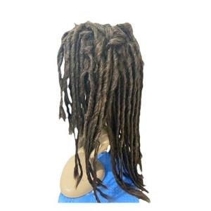 Perruque longue synthétique noire style dreadlocks afro bouclées, pour hommes, tressage au crochet, raie au milieu, usage quotidien ou cosplay, densité 250% - Product Image 1