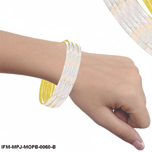 Handcrafted Mother of <b>Pearl</b> Inlay Brass Bangle Slim Minimalist Shell Inset <b>Gold</b> Tone <b>Bracelet</b> Gift For Her - Product Image 3