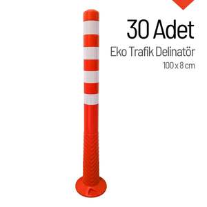 แผงกั้นจราจรแบบยืดหยุ่น Eco Traffic Delinator ขนาด 100 x 8 ซม. ชุด 30 ชิ้น สภาพใหม่ - Product Image 1