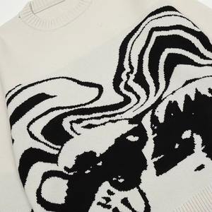 Pull en coton tricoté jacquard respirant pour l'automne motif personnalisé logo personnalisé OEM pull à col rond pour hommes - Product Image 6