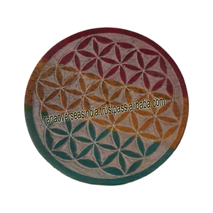 High Quality Eco-Friendly Floral of Life Design Round Soapstone Incense Plate Home & Desk <b>Decor</b> for Fall and <b>Summer</b> Use - Product Image 6