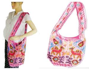 Bolso de mano étnico de hombro de algodón cruzado con bordado bohemio para mujer de alta calidad diseño personalizable geométrico multicolor todo - Product Image 5