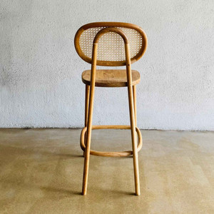 Taburete de Bar de madera de teca maciza de alta calidad Alano con acento de ratán ajustable para uso en interiores o exteriores para el hogar o el hotel - Product Image 4