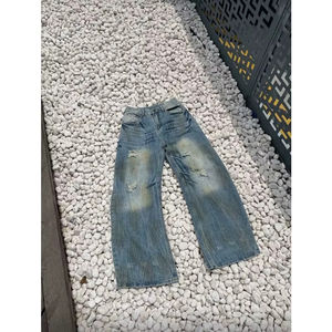 Pantalones Vaqueros Negros Holgados, Pantalones Vaqueros Vintage con Lavado Ácido y Bolsillos Casuales, en Oferta con Logotipo Personalizado - Product Image 5