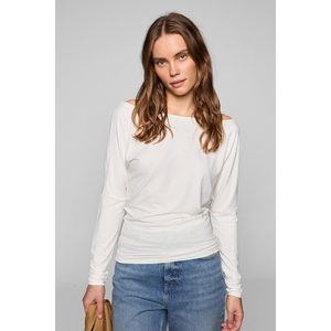 Chemisier ajusté en tissu extensible à col bateau pour femme GRIMELANGE RALIVEA - Product Image 5