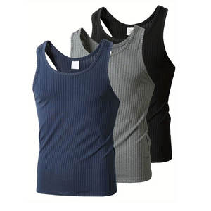 Camiseta sin Mangas Casual de Última Moda para Hombre, 100% Algodón, Cuello Redondo, Transpirable, de Secado Rápido, Personalizada, para Entrenamiento, Talla Grande, Nuevo Diseño - Product Image 1