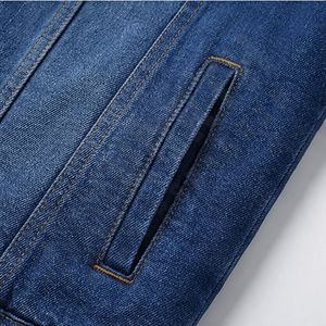 แจ็คเก็ตยีนส์ทรงบอมเบอร์ สไตล์วินเทจ สีพื้น แฟชั่นลำลอง ติดกระดุม  ไซส์ใหญ่สำหรับผู้ชาย สไตล์สตรีทแวร์สุดฮิต ขายดี - Product Image 5