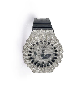 Montre de luxe antique avec lunette dorée, diamants naturels et moissanite, mouvement à quartz en acier inoxydable, date automatique, unisexe - Product Image 1