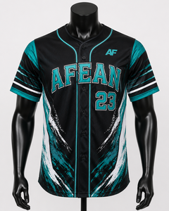 Maillot de baseball respirant personnalisé pour homme, impression par transfert thermique, manches courtes, 100 % polyester, nom et numéros d'équipe, vente en gros OEM - Product Image 1