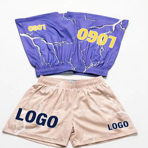 Pantalones cortos de verano con estampado de logotipo personalizado a precio de venta al por mayor, pantalones cortos deportivos con estampado de sublimación para baloncesto informales con cintura elástica para hombre - Product Image 3