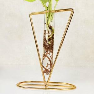 Regalo creativo decoración del hogar jarrón pequeño 2023 centros de mesa de oro nuevo para mesa boda Metal geométrico - Product Image 3