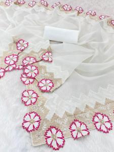 Boutique indienne la plus exportée Designer Organza Purple Sari Dernières exclusives Fancy Blouse Bridal Ethnic Party Wedding Wear Women - Product Image 4