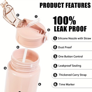 Botella de Agua de Plástico Personalizada de 26 oz <span class=keywords><strong>con</strong></span> Pajita, Diseño Floral <span class=keywords><strong>con</strong></span> Iniciales y <span class=keywords><strong>Nombre</strong></span> Personalizado, <span class=keywords><strong>Taza</strong></span> de Viaje Antiderrames <span class=keywords><strong>con</strong></span> Asa y Marcador de Tiempo - Product Image 4