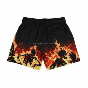 Shorts de basketball pour hommes respirants, personnalisables OEM, bleus, pour l'été, 100 % polyester, séchage rapide, écologiques, avec cordon de serrage - Product Image 2