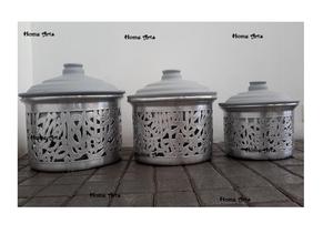 Juego de 3 platos para servir de forma redonda con plato para servir buffet de comida de aluminio de la más alta calidad para uso doméstico en hoteles - Product Image 4