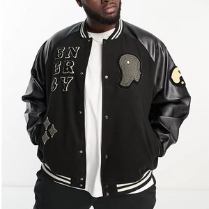 Veste en cuir personnalisée Chenille Broderie Laine Letterman Bomber School College University 2026 Baseball Varsity Jacket - Product Image 5