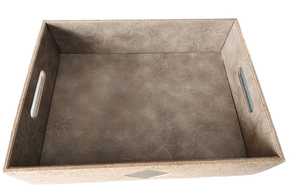 Bandeja de lavandería de cuero PU y bambú con caja de pañuelos, carpetas de menú, carpeta de facturas para uso en restaurantes y hoteles - Product Image 6