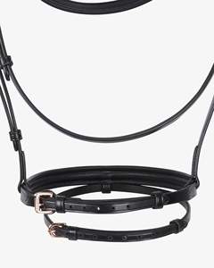 บังเหียนม้าหนังสีน้ำตาลพร้อมคลิบทองคำและฮาร์ดแวร์ทองเหลืองพร้อมบังเหียนชุดขี่ม้าแบบกำหนดเองพร้อมฮาร์ดแวร์ทองเหลือง - Product Image 5