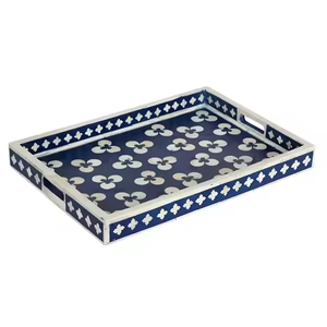 Bandeja estándar con Incrustaciones de nácar, bandeja para servir madera de hueso y acrílico para el hogar y el restaurante, utensilios de cocina y Cena - Product Image 1