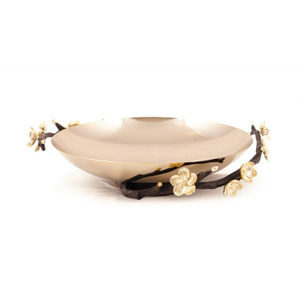 Bol de service à salade en métal de qualité supérieure Bol décoratif en métal doré de style moderne avec branches de fleurs au meilleur prix - Product Image 2