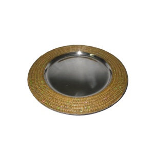 Plateau de service de table d'hôtel de style royal, plat plat, plateau à dessert, assiettes de dîner, chargeur de table pour mariage, plateau à nourriture - Product Image 3