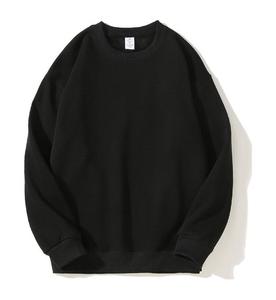 Sudadera informal para hombre, color negro liso, cuello redondo, corte regular, manga larga - Product Image 1