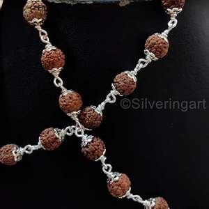Women's <b>Necklace</b> Natural 108 Rudraksha Beads <b>Long</b> <b>Necklace</b> Christmas Gift Handmade Jewelry 925 Sterling Silver <b>Chain</b> <b>Necklace</b> - Product Image 6