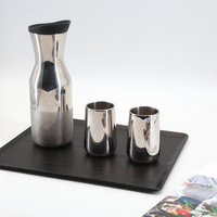 Mug de voyage contemporain en acier inoxydable de qualité alimentaire à double paroi 200 ml, argenté, écologique, sans couvercle, logo et couleur personnalisables