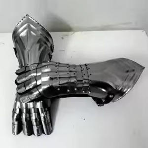Guantes de Caballero Medieval, Armadura Gótica, Plateados y Pulidos, para SCA y Cosplay, Artesanía Metálica - Product Image 2