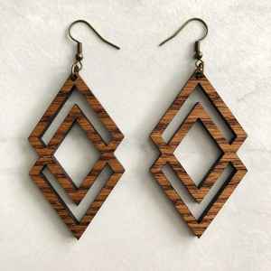 ต่างหูไม้หรูหรา100% คุณภาพสูงต่างหูไม้ทำด้วยมือสำหรับผู้หญิงเครื่องประดับแฟชั่น - Product Image 1