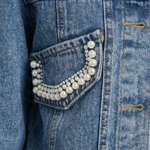 Veste en jean pour femme, style décontracté, manches longues, vêtements en vrac, vestes tendance, vêtements d'extérieur décontractés, couleur personnalisée - Product Image 5