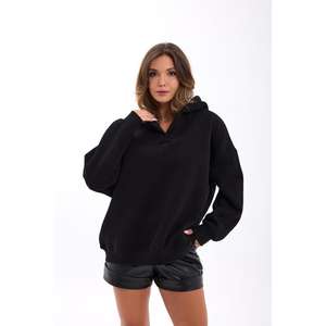 Sudadera Extra Grande 7525 en Negro, Tejido de Punto Transpirable - Product Image 3