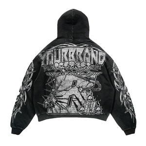 Survêtements surdimensionnés personnalisés délavés à l'acide nouveaux survêtements de jogging pour hommes femmes vente en gros de survêtements délavés à la pierre - Product Image 3