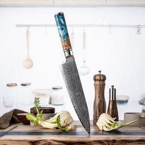 มีดเชฟเหล็กดามัสกัสสำหรับใช้ในครัวมีดดีไซน์ใหม่งาน OEM คุณภาพระดับพรีเมียมงานออกแบบได้ตามต้องการ - Product Image 3