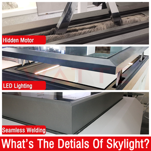 Meilleur puits de lumière d'accès commercial pour balcon résidentiel, toit à pente ouverte avec électrique, automatique, prix bon marché en vente - Product Image 2