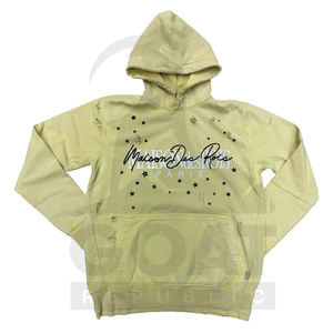 Sweats à capuche d'hiver personnalisés avec un aspect usé, en coton 100% teint uni, streetwear de haute qualité, logo personnalisé - Product Image 2
