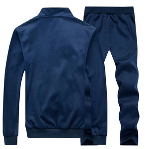 ชุดกีฬาสีพื้นของผู้ชาย,ชุดวอร์มลำลองเสื้อแจ็กเก็ต + กางเกงฤดูใบไม้ร่วง - Product Image 2