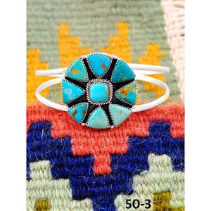 Southwest Handmade Santa Maria & Sterling Silver Fashion Cuff Bracelet - Product Image 2