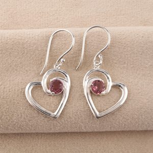 Boucles d'oreilles en rhodolite, plaquées or, argent sterling, bijoux fins faits à la main pour femmes, cadeau d'anniversaire - Product Image 2