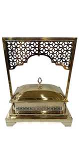 Calentador de Comida Buffet de Acero Inoxidable con Recubrimiento PVD Dorado de Calidad Deluxe, Diseño Art Deco, Capacidad de 8L, para Hotel - Product Image 6