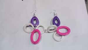 Pendientes colgantes de resina de flores prensadas únicos y elegantes, joyería de moda con estilo inolvidable - Product Image 5